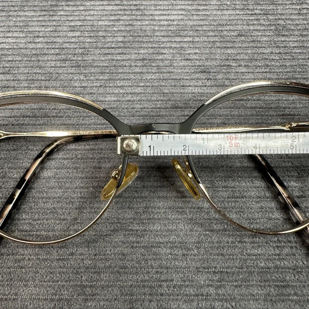 Enchant EC424 Black Gold Cat Eye Y2k Eyeglasses Frames 51-18-140 Metal Tortoise